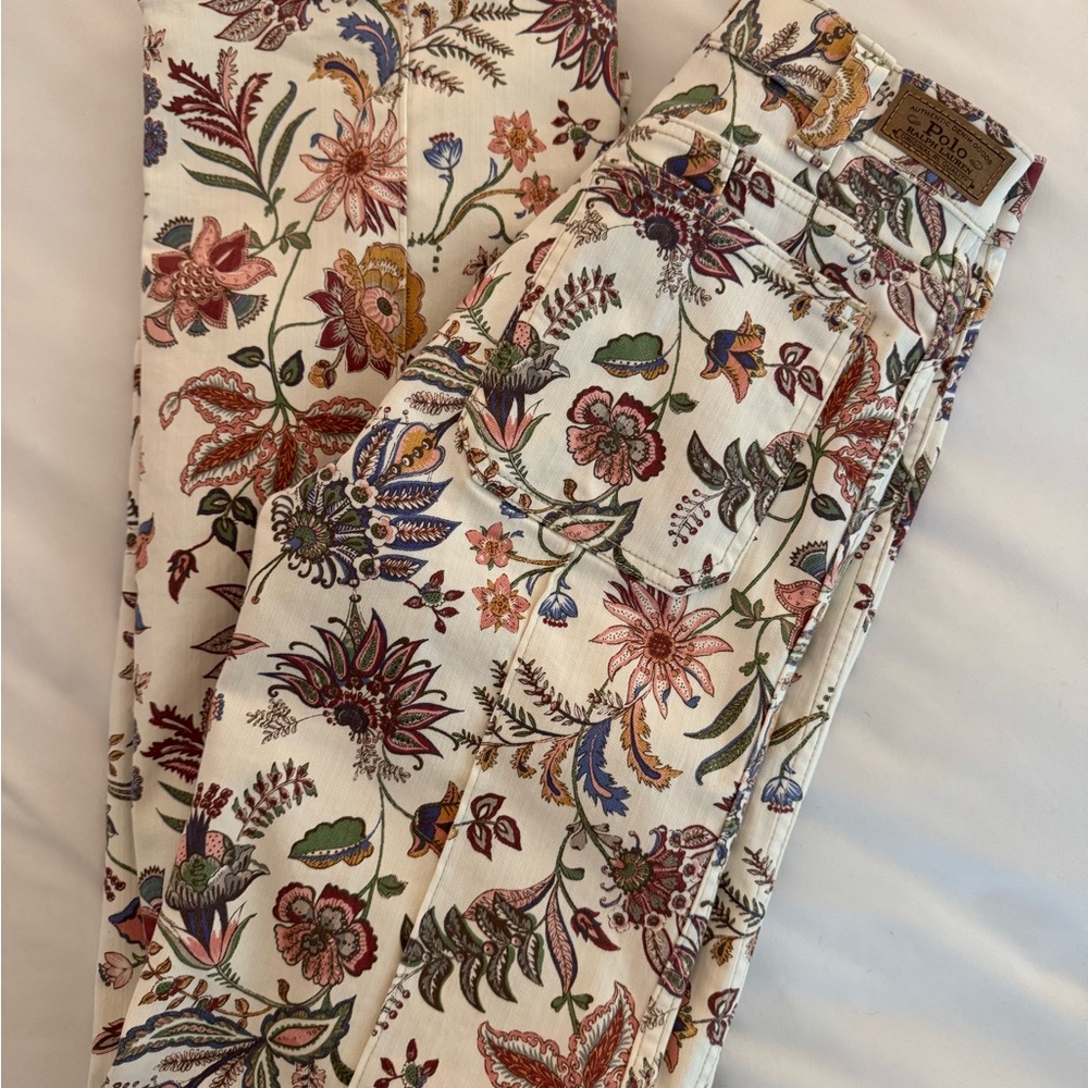 Polo Ralph Lauren Ladies Stretch-Cotton Floral Print Jenn Flare Jean, 26